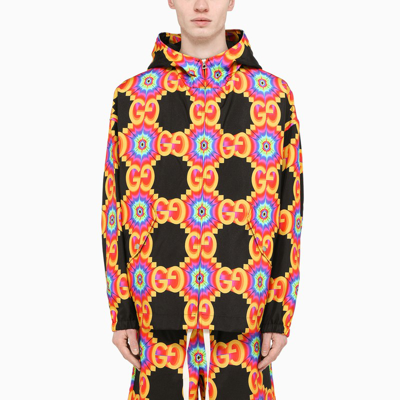Shop Gucci Multicolour Jacket With Gg Graphic Pattern In Black