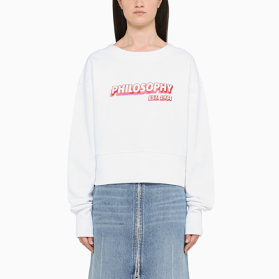 Shop Philosophy Red Logo-print Sweatshirt In White