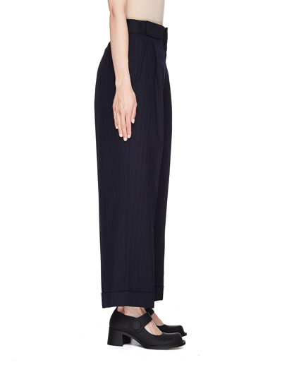 Maison Margiela Oversized Pinstriped Trousers In Black