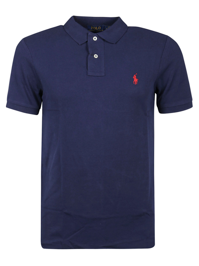 Shop Polo Ralph Lauren Buttoned Polo Shirt In Blue