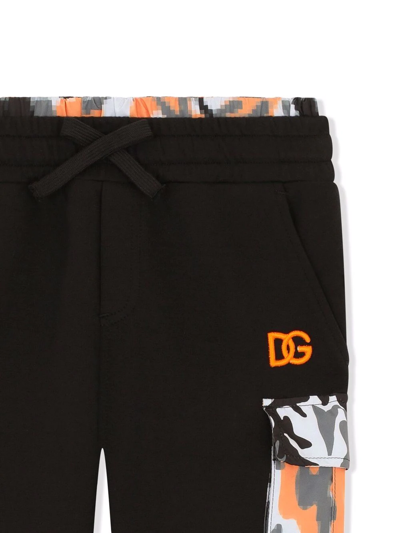 Dolce & Gabbana Camouflage-trim Track Pants In Black