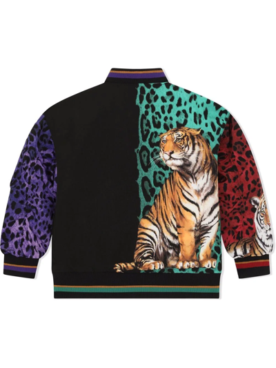 Shop Dolce & Gabbana Tiger-print Bomber Jacket In Black