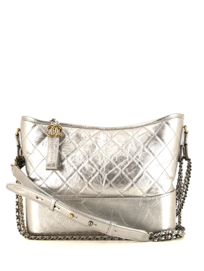 Pre-owned Chanel 2018 Gabrielle Shoulder Bag In Silver