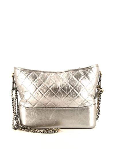 Pre-owned Chanel 2018 Gabrielle Shoulder Bag In Silver