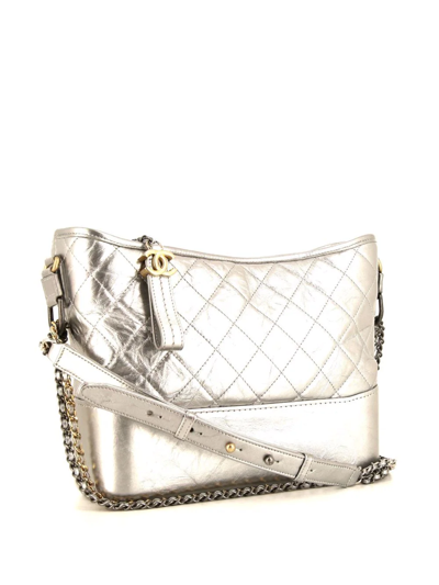 Pre-owned Chanel 2018 Gabrielle Shoulder Bag In Silver