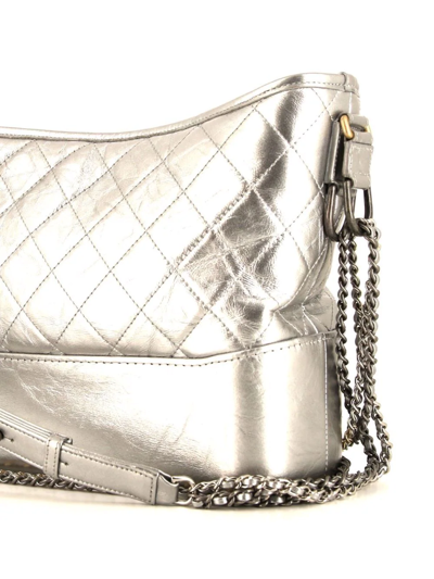 Pre-owned Chanel 2018 Gabrielle Shoulder Bag In Silver
