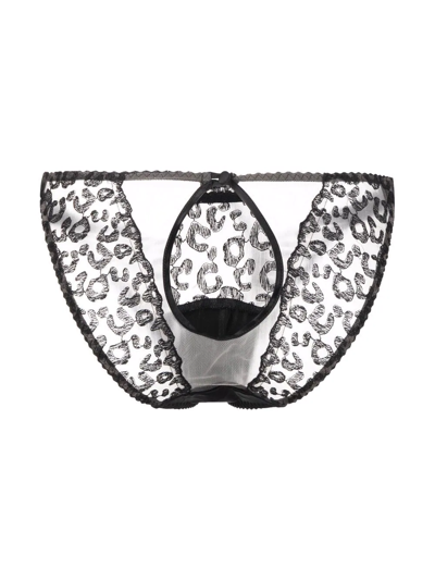 Shop Fleur Of England Kittie Semi-sheer Brief In Black