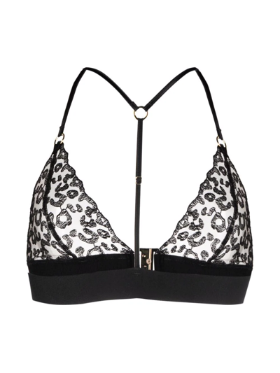 Shop Fleur Of England Kittie Semi-sheer Bra In Black