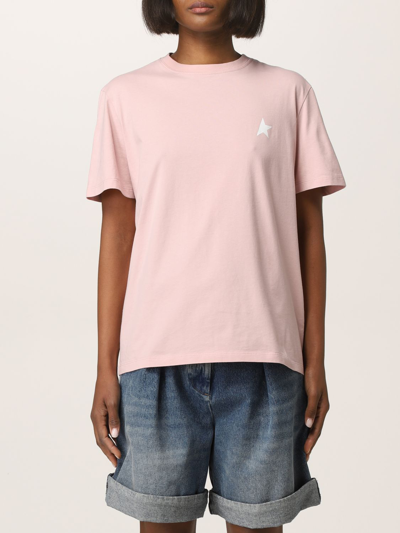 Shop Golden Goose Cotton T-shirt In Pink