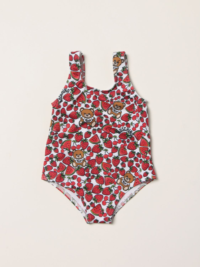 Shop Moschino Baby One-piece Swimsuit In Red