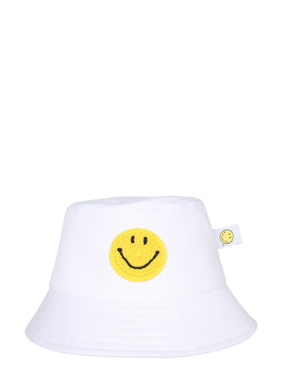 Shop Philosophy Di Lorenzo Serafini Bucket Hat With Embroidered Smiley In White