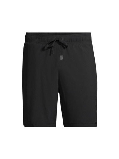 Shop Alo Yoga Men's 7'' Unity 2-in-1 Fleece Shorts In Black Black