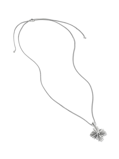 Shop David Yurman Women's Angelika Four-point Pendant Necklace With Pavé Diamonds In Silver