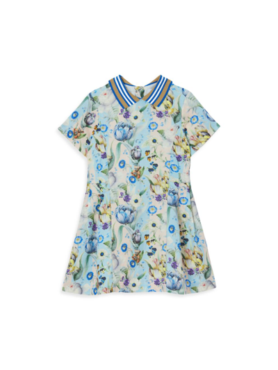 Shop Burberry Little Girl's & Girl's Filippa Floral Print Polo Dress