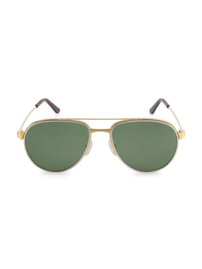 Shop Cartier Men's Santos De  59mm Aviator Sunglasses In Gold