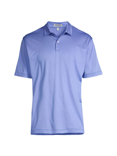 Shop Peter Millar Calaveras Performance Jacquard Polo Shirt In Blue Batik