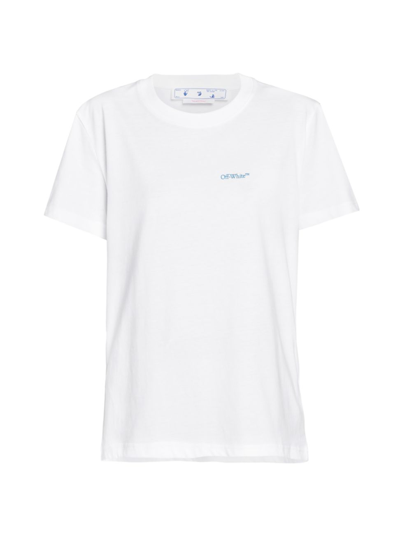 Shop Off-white Women's Blurred Arrow T-shirt In White Multicolor