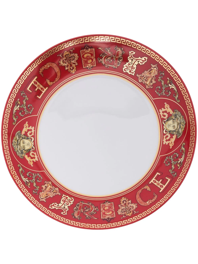 Shop Versace Tableware Virtus Holiday 21cm Plate In Red