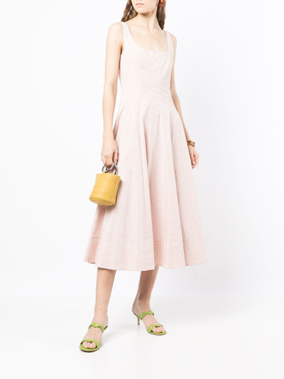 Shop Staud Flared Sleeveless Maxi Dress In Rosa
