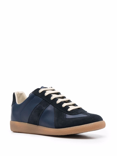 Maison Margiela Replica Low-top Leather Sneakers In Black