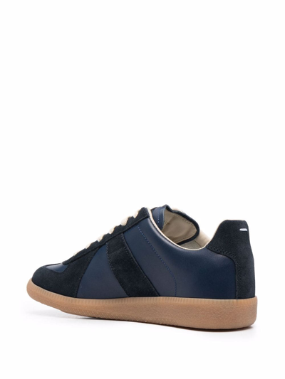 Maison Margiela Replica Low-top Leather Sneakers In Black