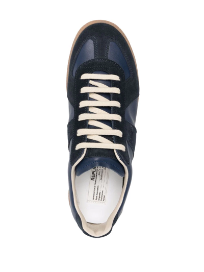 Maison Margiela Replica Low-top Leather Sneakers In Black