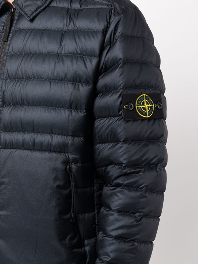 Shop Stone Island Compass Badge Padded Jacket In Blue
