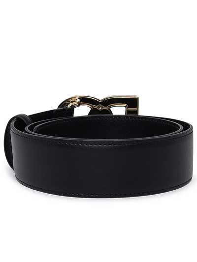 Shop Dolce & Gabbana Black Leather Logoed Belt