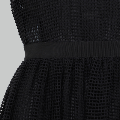 Shop Prada Net Midi Dress In Black