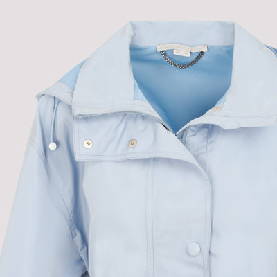 Shop Stella Mccartney Hooded Belt Jacket In Blue