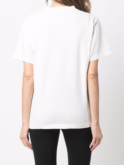 Shop Balenciaga Printed Organic Cotton T-shirt In White