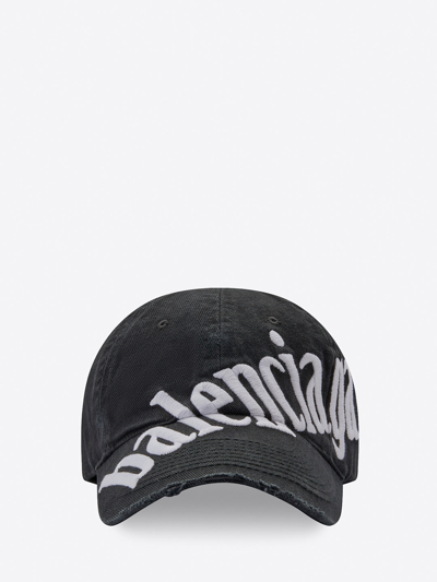 Shop Balenciaga Diagonal Black Hat In Black/white