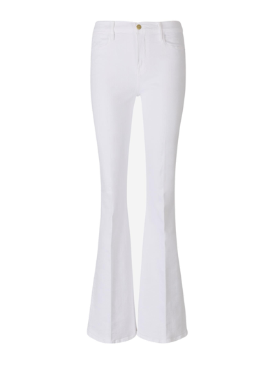 Shop Frame Le High Flare Jeans In White