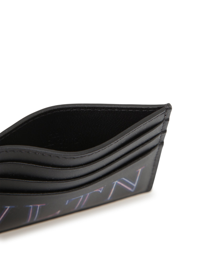 Shop Valentino Garavani Leather Cardholder In Black