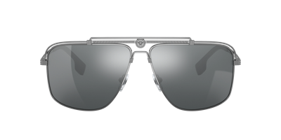 Shop Versace Man Sunglass Ve2242 In Light Grey Mirror Black