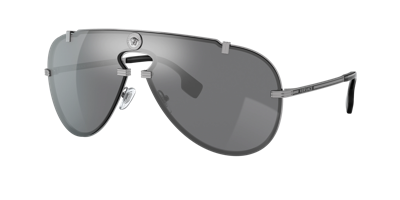 Shop Versace Man Sunglass Ve2243 In Grey Mirror Black