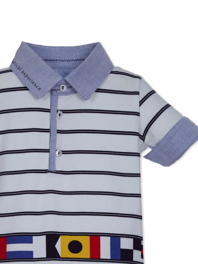 Shop Lapin House Short-sleeved Flag Stripe Shirt In Blue