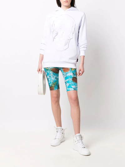Philipp Plein Crystal Skull Long-sleeve Hoodie In White
