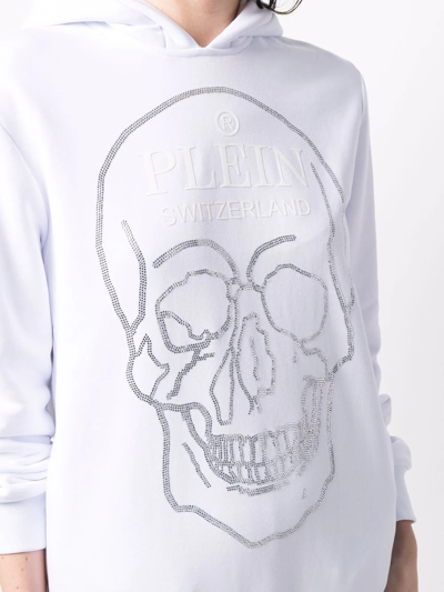 Philipp Plein Crystal Skull Long-sleeve Hoodie In White