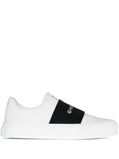 Shop Givenchy Logo-webbing Low-top Sneakers In White