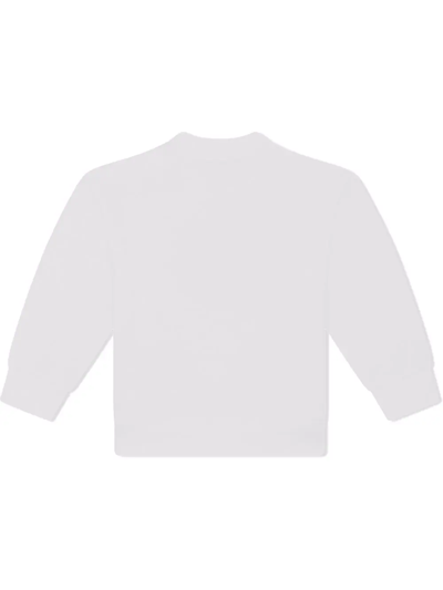 Shop Dolce & Gabbana Logo-patch Cotton Sweatshirt In White
