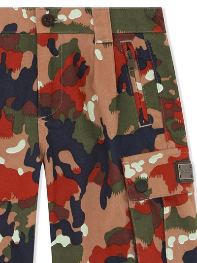 Shop Dolce & Gabbana Camouflage-print Cargo Shorts In Green