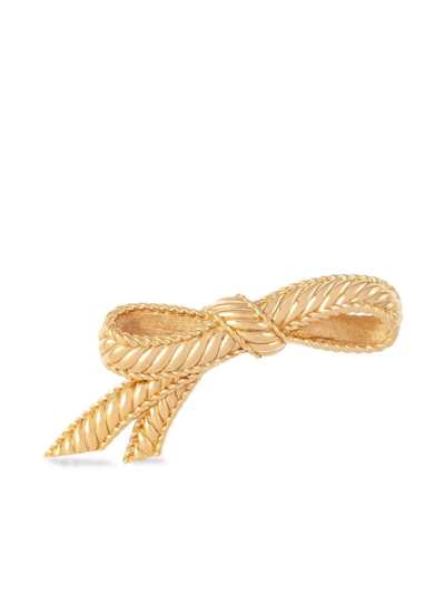 Pre-owned Dior 1980s  Ribbon-knot Brooch In Gold