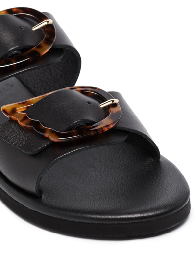 Shop Ancient Greek Sandals Iaso Double-buckle Sandals In Black