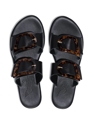 Shop Ancient Greek Sandals Iaso Double-buckle Sandals In Black