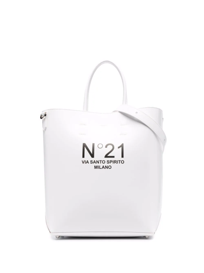 Shop N°21 Medium Logo-print Tote Bag In White