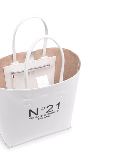 Shop N°21 Medium Logo-print Tote Bag In White