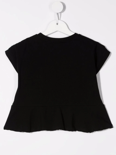Shop Dkny Teen Logo-print Cotton T-shirt In Black