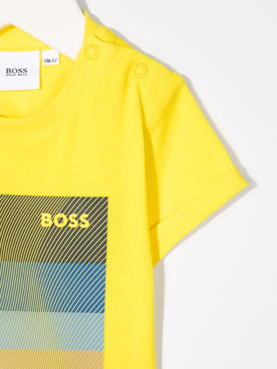 Shop Bosswear Logo-print T-shirt In Yellow