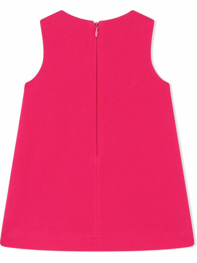 Shop Dolce & Gabbana Logo-plaque Sleeveless A-line Dress In Pink